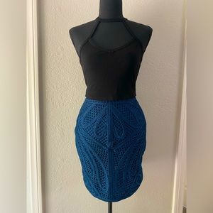Elegant Blue Pencil Skirt